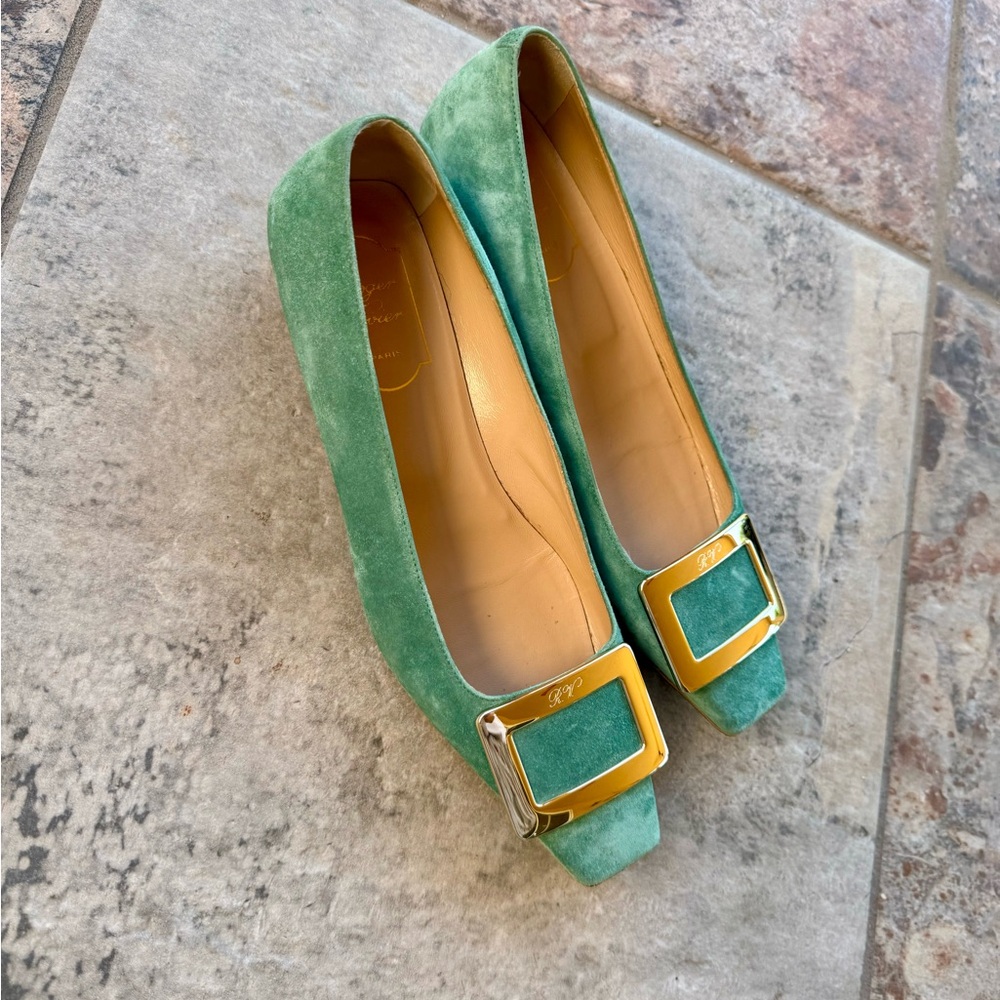 Roger Vivier BELLE VIVIER Suede Ballet Flats